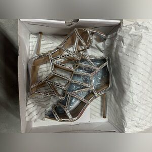 Aldo Silver Rhinestone Heels